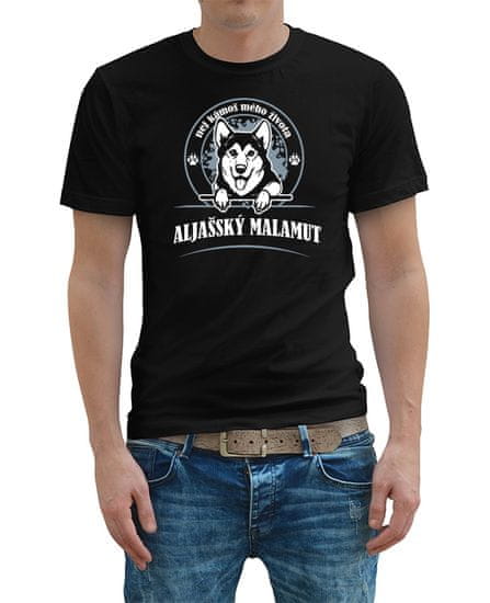 STRIKER Pánské tričko aljašský malamut Barva: Černá, Velikost: S