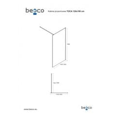 Besco Walk-in sprchový kout TOCA 190 cm Univerzální Levé / Pravé Čiré bezpečnostní sklo - 8 mm Černá 120 cm