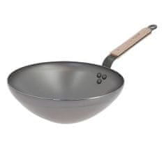 de Buyer WOK pánev , 5718.28, WOK, MINERAL B BOIS, 28 cm, dřevěná rukojeť, stabilní