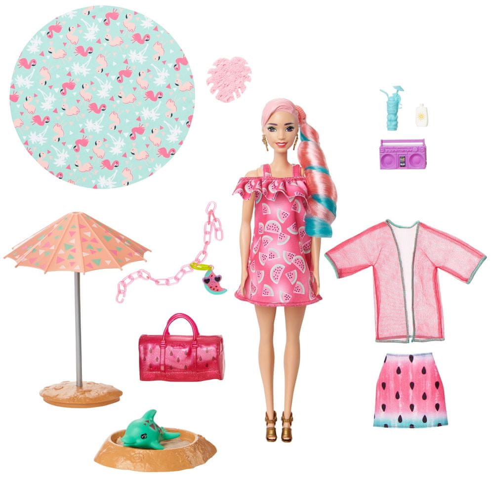 Mattel Barbie Color Reveal Pěna plná zábavy s melounem