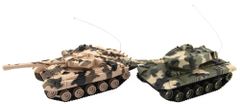 Teddies Tank RC 2ks 25cm tanková bitva 27MHZ a 40MHz maskáč se zvukem se světlem v kr. 50x20x23cm