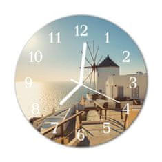 tulup.cz Nástenné skleněné hodiny Santorini fi 30 cm