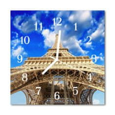 tulup.cz Nástenné skleněné hodiny Eiffelova věž 30x30 cm