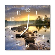 tulup.cz Nástenné skleněné hodiny Jezero Natura 30x30 cm
