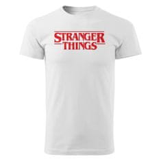 Grooters Pánské tričko Stranger Things - Logo, bílé Velikost: XS