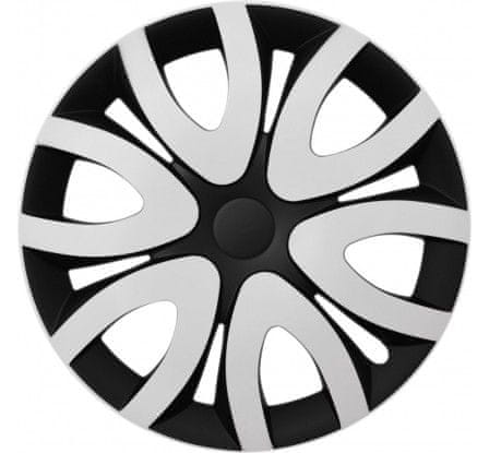 E&N Autoparts Poklice kompatibilní na auto Skoda 16" MIKA bielo-černé 4ks