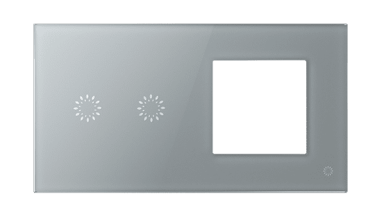 HEVOLTA Glasense skleněný vypínač 2-tlačítkový + volný rámeček