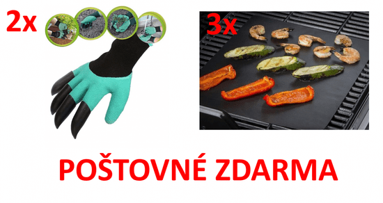 MXM SADA 3x teflonová grilovací podložka + 2x rukavice s drápy + POŠTOVNÉ ZDARMA