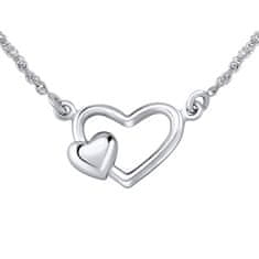 Silvego Romantický stříbrný náhrdelník se srdíčky ZTJ71251