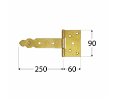 DOMAX Závěs vratový ozdobný ZBO 250 250x960x90 mm 2 ks