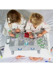 Domeček pro panenky – interaktivní povlak na polštář 75x50cm, vybarvuj a uč se 