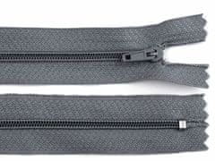 Kraftika 1ks steel gray spirálový zip šíře 3mm délka 35cm pinlock