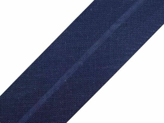 Kraftika 25m 753 dress blues šikmý proužek bavlněný šíře 30mm