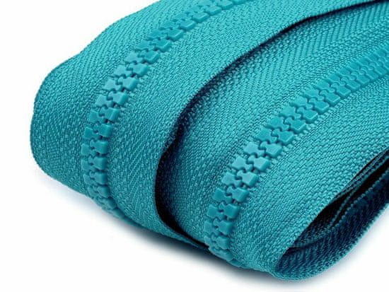 Kraftika 10m tile blue zip kostěný 5mm metráž, zipy v metráži