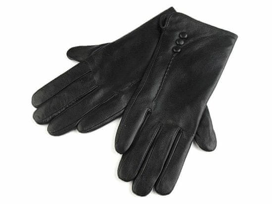 Kraftika 1pár (vel.m) černá dámské kožené rukavice s knoflíky