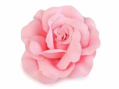 Kraftika 1ks růžová sv. brož / ozdoba růže 6cm, vlasů, ozdoby