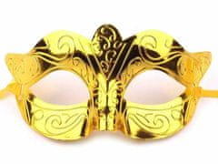 Kraftika 1ks zlatá karnevalová maska - škraboška, masky škrabošky