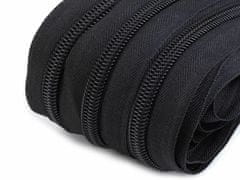 Kraftika 25m 2 black zip spirálový šíře 7mm metráž, zipy metráži