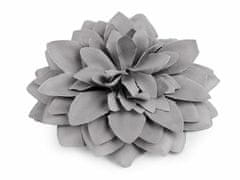 Kraftika 1ks šedá brož / ozdoba květ 12,5cm, textilní péřové brože