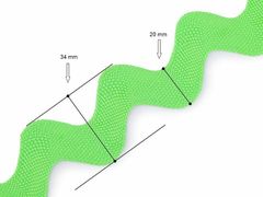 Kraftika 9m zelená neon prýmek / hadovka šíře 20mm široká, hadovky