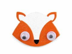 Kraftika 1ks oranžová liška dřevěná brož / odznak liška, sova
