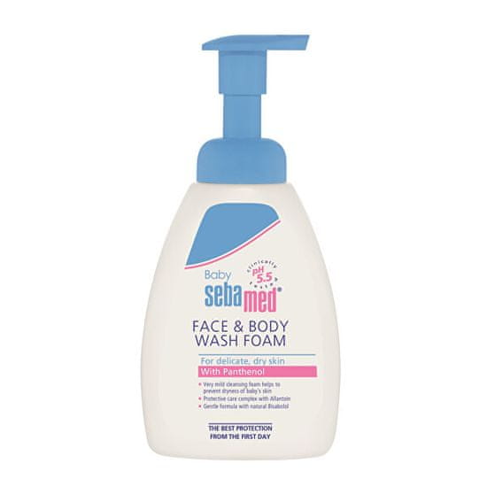 Sebamed Dětská mycí pěna na obličej a tělo Baby (Face & Body Wash Foam) 400 ml