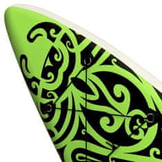 Greatstore Nafukovací SUP paddleboard 320 x 76 x 15 cm zelený
