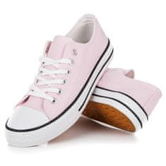 Amiatex Pohodlné růžové textilní tenisky + Ponožky Gatta Calzino Strech, odstíny růžové, 38