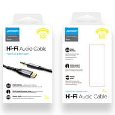 Joyroom Hi-Fi Audio kabel 3.5 mm jack - USB-C 2m, černý