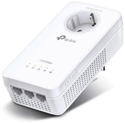 Výkonný Powerline adaptér TP-Link TL-WPA8631P RJ-45 Gigabit Ethernet LAN praktické funkce ultrarychlá přenosová rychlost Wi-Fi powerline stisk jednoho tlačítka vysoká efektivita spolehlivost dosah 300 m