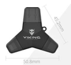 Viking USB FLASH DISK 3.0 4v1 64GB, S KONCOVKOU APPLE LIGHTNING, USB-C, MICRO USB, USB3.0, černá