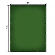 Greatstore JAGO Plachta 650 g/m2, hliníková oka, zelená, 4 x 5 m