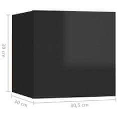 Vidaxl Noční stolky 2 ks černé s leskem 30,5 x 30 x 30 cm dřevotříska