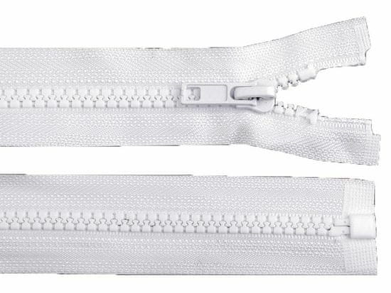 Kraftika 1ks 101 white kostěný zip šíře 5mm délka 105 cm bundový