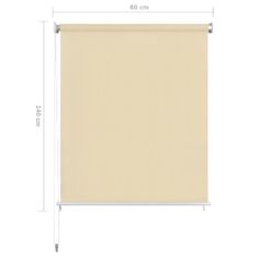 Greatstore Venkovní roleta krémová 80 x 140 cm HDPE