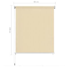 Greatstore Venkovní roleta krémová 80 x 230 cm HDPE