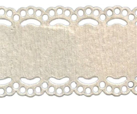 HEYDA Samolepicí papírová krajkovaná stuha č.5 - bílá 2,1cmx2m