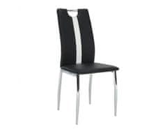 KONDELA Židle, černá / bílá ekokůže + chrom nohy, SIGNA