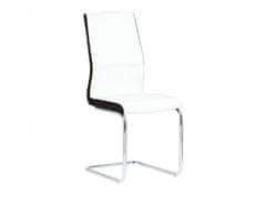 KONDELA Židle, ekokůže bílá / černá + chrom, Neana