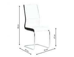KONDELA Židle, ekokůže bílá / černá + chrom, Neana