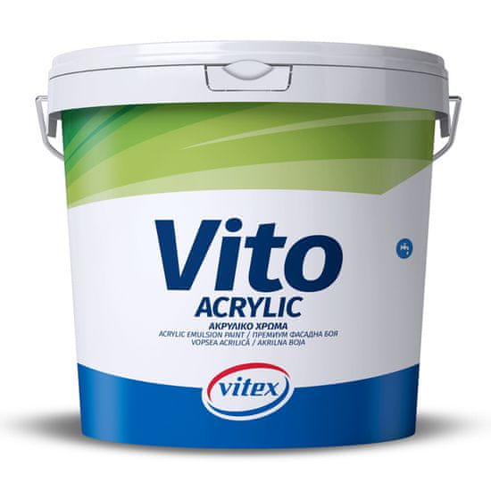 Vitex Vito Acrylic (3 litry)- akrylátová fasádní barva s dobrou kryvostí a odolností vůči nepříznivým vlivům