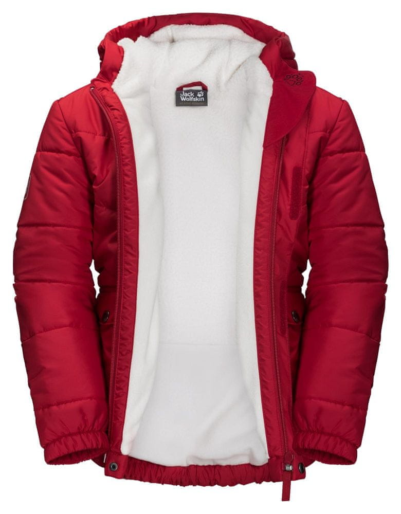 Jack Wolfskin dívčí zimní bunda Snow Fox Jacket 1609101_2210 104 červená