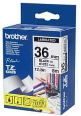 Brother páska - TZE-261, bílá/černá (36mm, laminovaná) (TZE261)