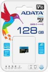 Adata Micro SDXC Premier 128GB 85MB/s UHS-I A1 + SD adaptér (AUSDX128GUICL10A1-RA1)