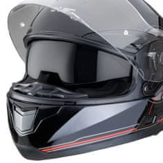 W-TEC Moto přilba Yorkroad Fusion (Velikost: L (59-60), Barva: Black Grey Red Glossy)