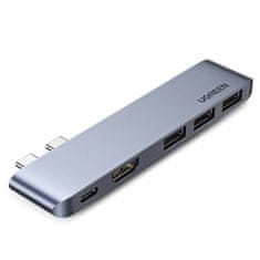 HUB adaptér na MacBook Pro / Air, 2x USB-C / 3x USB 3.0 / HDMI, šedý