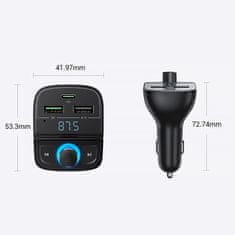 Ugreen CD229 Bluetooth FM Transmitter autonabíječka 3x USB 4.8A, černá