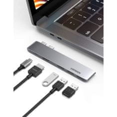 HUB adaptér na MacBook Pro / Air, 2x USB-C / 3x USB 3.0 / HDMI, šedý