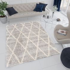 Chemex Koberec Versay Moderní Módní Boho Shaggy Z520A Ejf Bf Krémová Modrá Šedá 140x200 cm