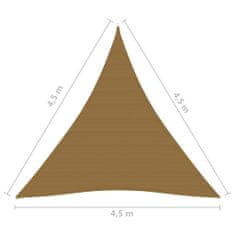 Greatstore Stínící plachta 160 g/m2 taupe 4,5 x 4,5 x 4,5 m HDPE